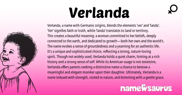 Infographic about Verlanda name meaning, Verlanda is a name from Germanic origin(s).