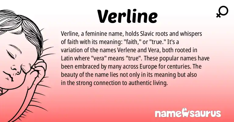 Infographic about Verline name meaning, Verline is a name from Slavic, Latin origin(s).