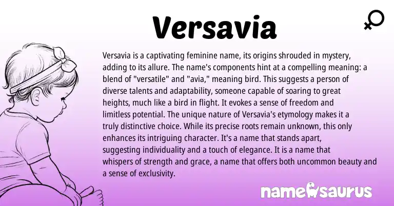Infographic about Versavia name meaning, Versavia is a name from Other origin(s).