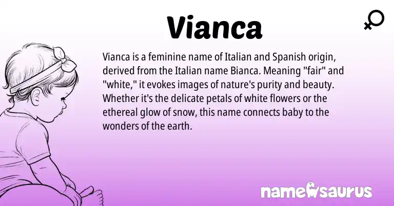 Infographic about Vianca name meaning, Vianca is a name from Spanish, Italian origin(s).