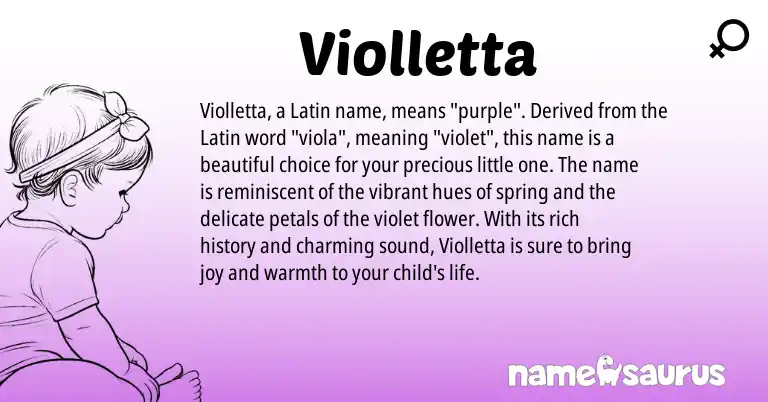 Infographic about Violletta name meaning, Violletta is a name from Latin origin(s).