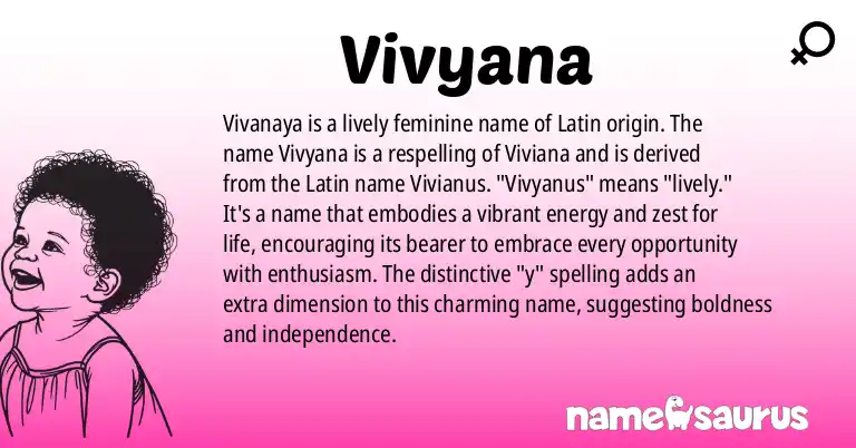 Infographic about Vivyana name meaning, Vivyana is a name from Latin origin(s).