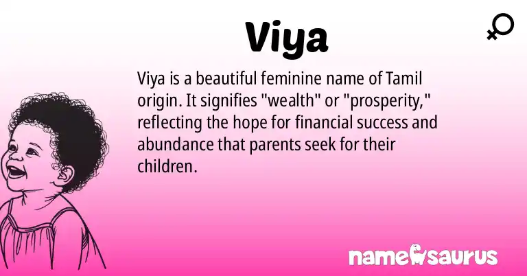 Infographic about Viya name meaning, Viya is a name from Tamil origin(s).