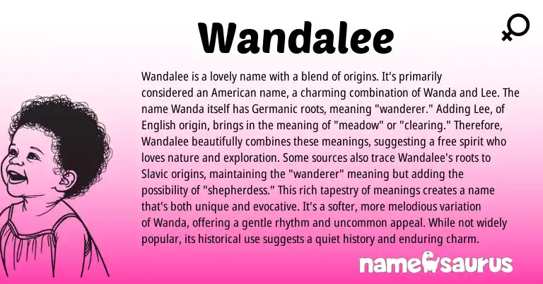 Infographic about Wandalee name meaning, Wandalee is a name from Germanic, English origin(s).