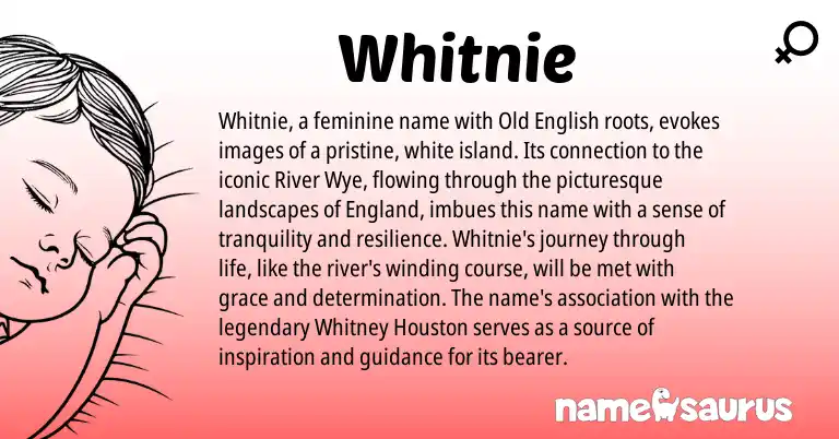 Infographic about Whitnie name meaning, Whitnie is a name from Old English, England origin(s).