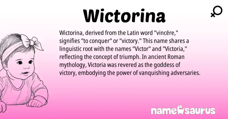 Infographic about Wictorina name meaning, Wictorina is a name from Roman, Latin origin(s).