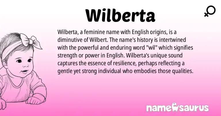 Infographic about Wilberta name meaning, Wilberta is a name from English origin(s).