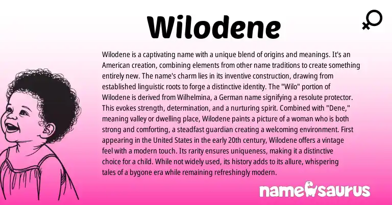 Infographic about Wilodene name meaning, Wilodene is a name from Germanic origin(s).