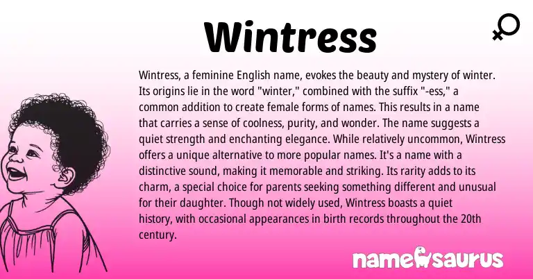 Infographic about Wintress name meaning, Wintress is a name from Other origin(s).