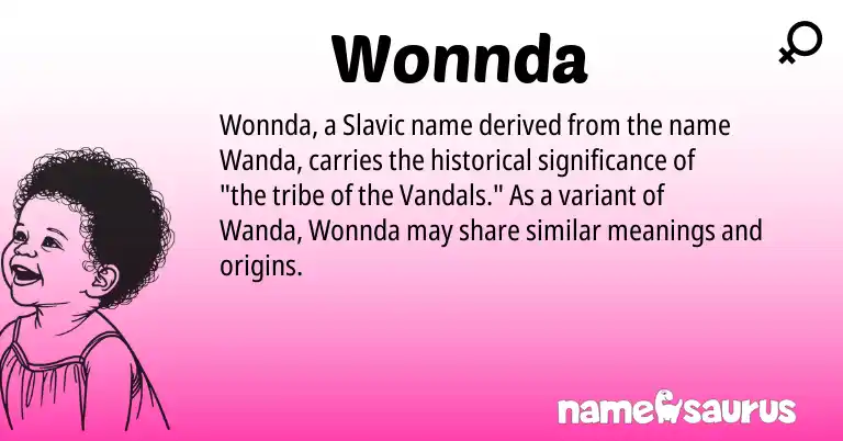 Infographic about Wonnda name meaning, Wonnda is a name from Slavic origin(s).