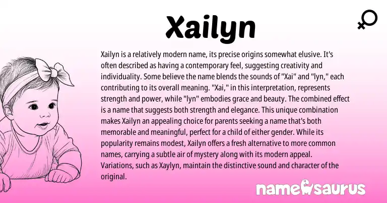 Infographic about Xailyn name meaning, Xailyn is a name from Other origin(s).