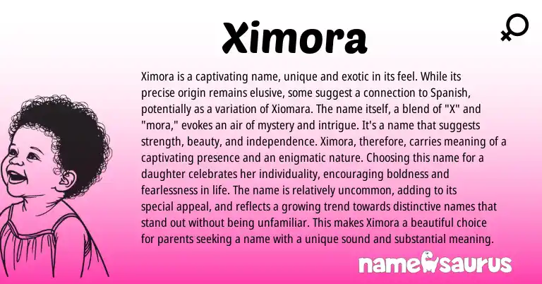 Infographic about Ximora name meaning, Ximora is a name from Other origin(s).