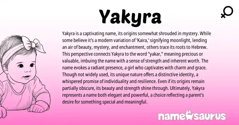 Infographic about Yakyra name meaning, Yakyra is a name from Other origin(s).
