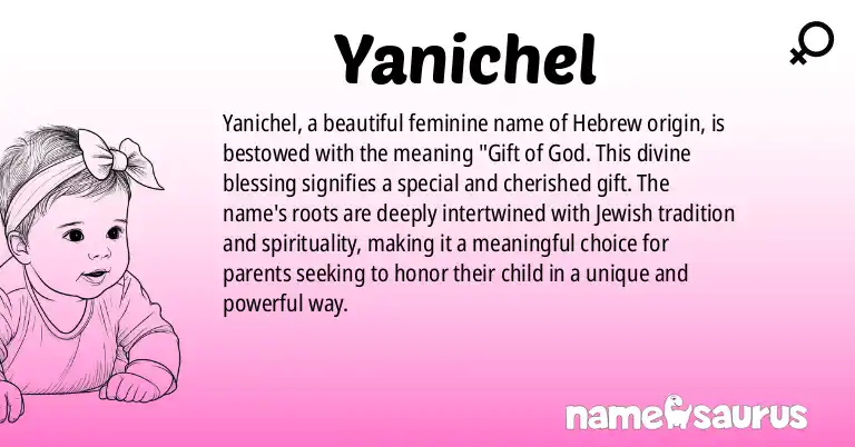 Infographic about Yanichel name meaning, Yanichel is a name from Hebrew origin(s).