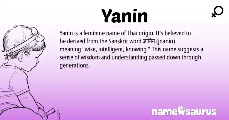 Infographic about Yanin name meaning, Yanin is a name from Thai origin(s).
