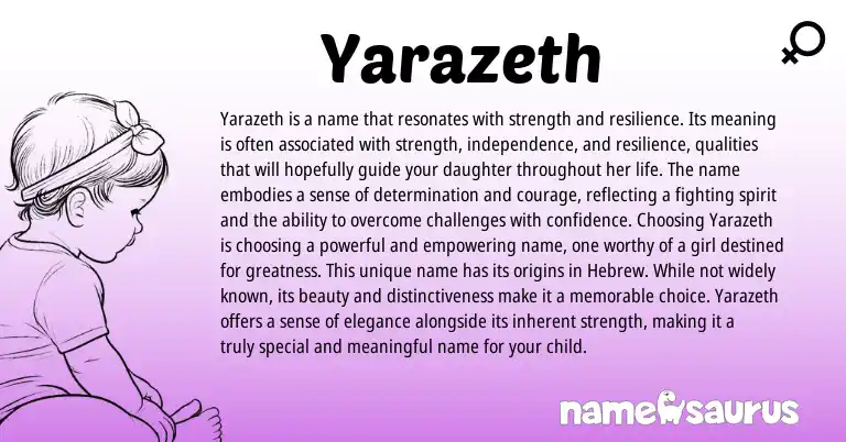 Infographic about Yarazeth name meaning, Yarazeth is a name from Other origin(s).