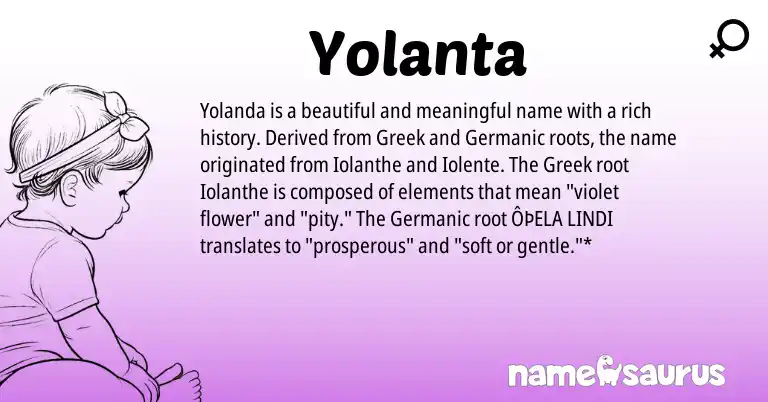 Infographic about Yolanta name meaning, Yolanta is a name from Germanic, Greek origin(s).