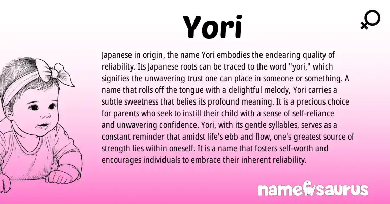 Infographic about Yori name meaning, Yori is a name from Japanese origin(s).