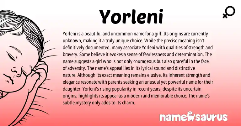 Infographic about Yorleni name meaning, Yorleni is a name from Other origin(s).
