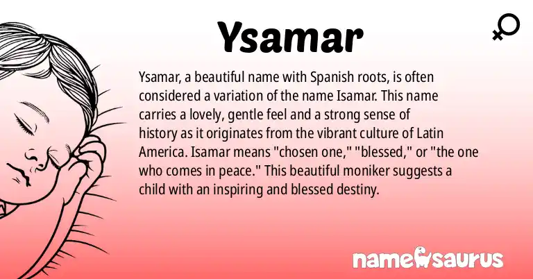 Infographic about Ysamar name meaning, Ysamar is a name from Spanish (Latin American) origin(s).