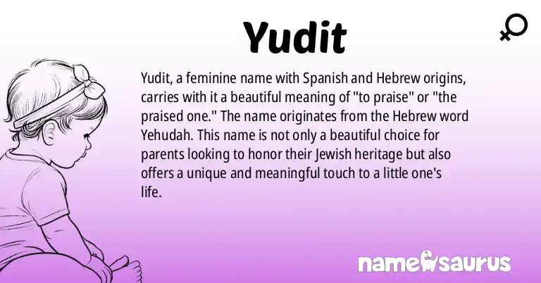 Infographic about Yudit name meaning, Yudit is a name from Spanish (Latin American), Hebrew origin(s).