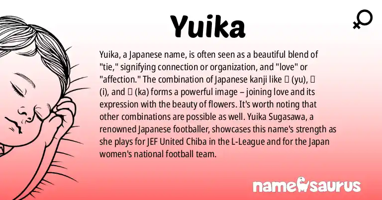 Infographic about Yuika name meaning, Yuika is a name from Japanese origin(s).