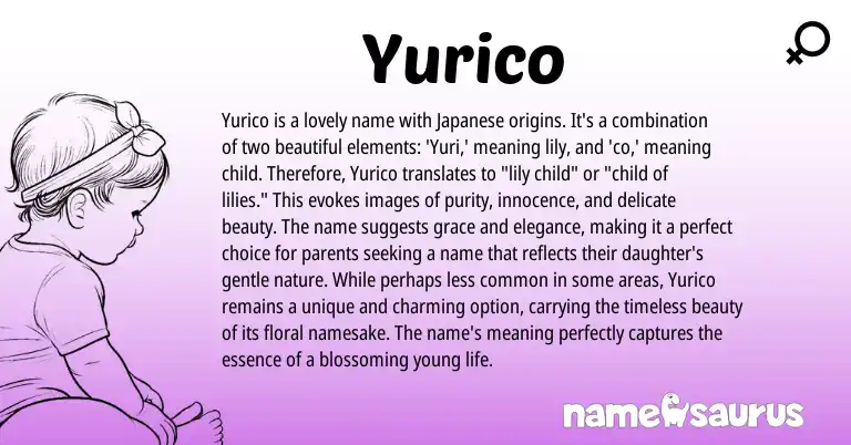 Infographic about Yurico name meaning, Yurico is a name from Japanese origin(s).