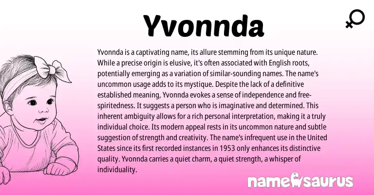 Infographic about Yvonnda name meaning, Yvonnda is a name from Other origin(s).