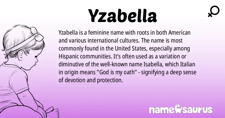 Infographic about Yzabella name meaning, Yzabella is a name from American (Hispanic), Various origin(s).
