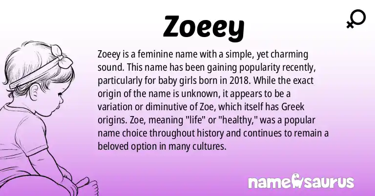 Infographic about Zoeey name meaning, Zoeey is a name from N/A origin(s).