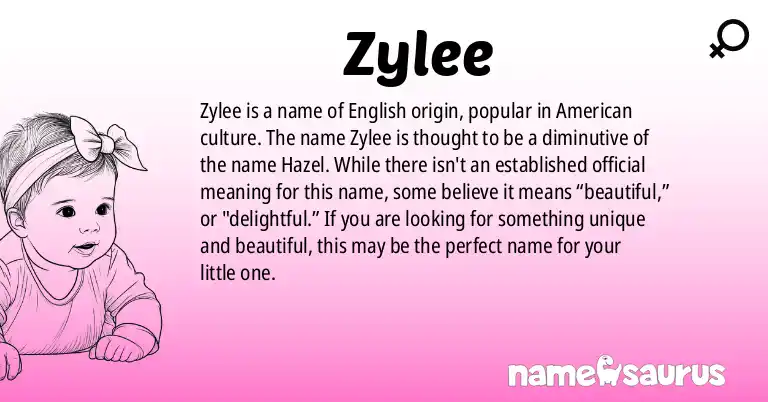 Infographic about Zylee name meaning, Zylee is a name from English (American) origin(s).