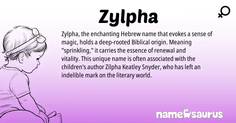 Infographic about Zylpha name meaning, Zylpha is a name from Hebrew origin(s).