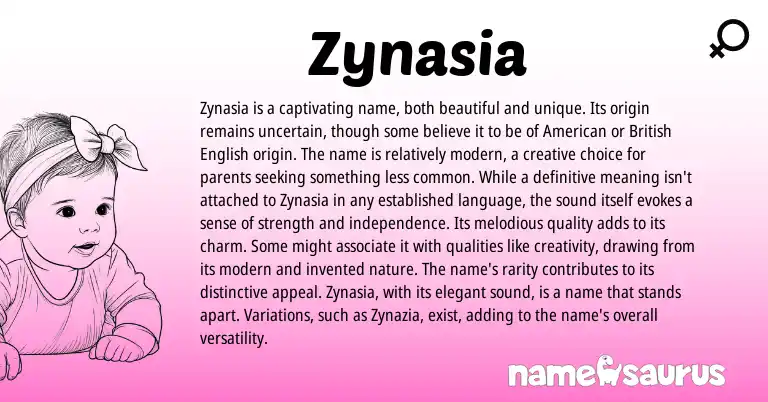 Infographic about Zynasia name meaning, Zynasia is a name from Other origin(s).