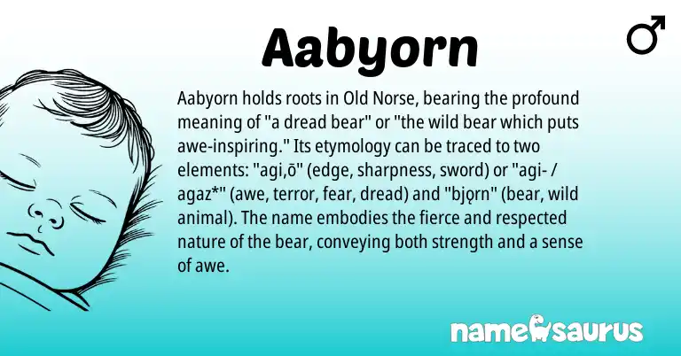 Infographic about Aabyorn name meaning, Aabyorn is a name from Old Norse origin(s).