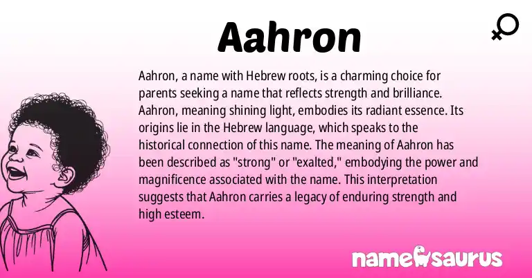 Infographic about Aahron name meaning, Aahron is a name from Hebrew origin(s).