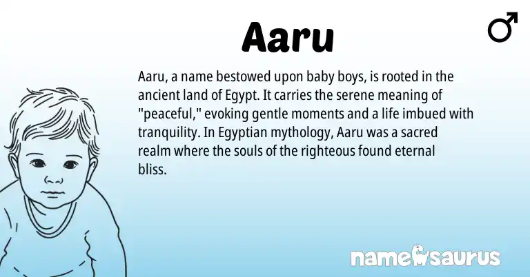Infographic about Aaru name meaning, Aaru is a name from Egyptian origin(s).