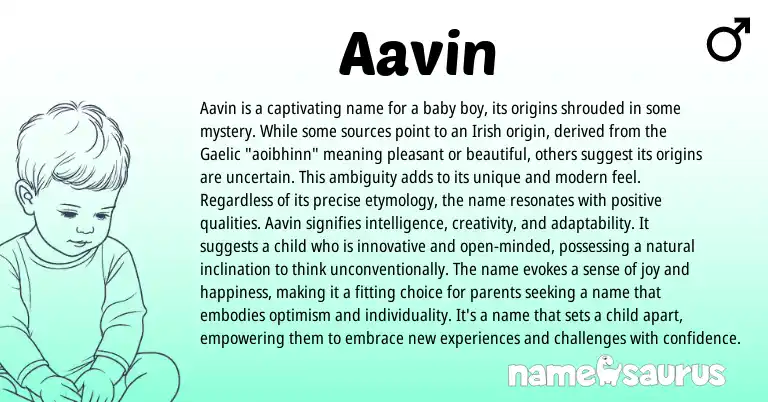 Infographic about Aavin name meaning, Aavin is a name from Other origin(s).