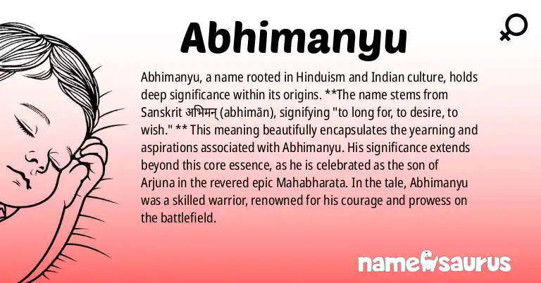 Infographic about Abhimanyu name meaning, Abhimanyu is a name from Hinduism, Indian, Odia, Hindi origin(s).