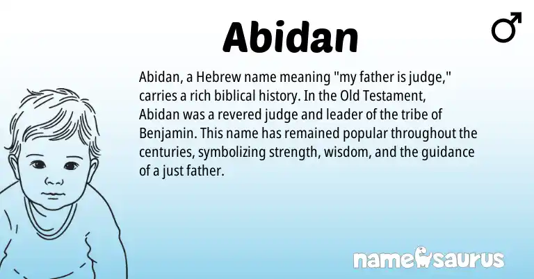 Infographic about Abidan name meaning, Abidan is a name from Hebrew origin(s).