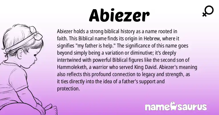 Infographic about Abiezer name meaning, Abiezer is a name from Biblical origin(s).