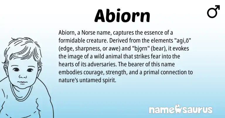 Infographic about Abiorn name meaning, Abiorn is a name from Norse origin(s).