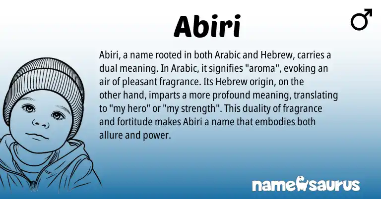 Infographic about Abiri name meaning, Abiri is a name from Arabic, Hebrew origin(s).