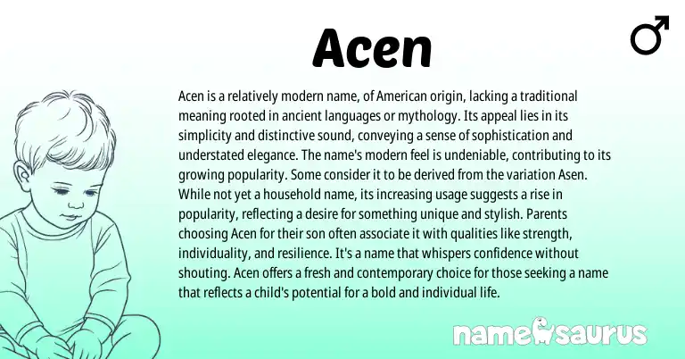 Infographic about Acen name meaning, Acen is a name from Other origin(s).