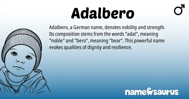 Infographic about Adalbero name meaning, Adalbero is a name from German origin(s).