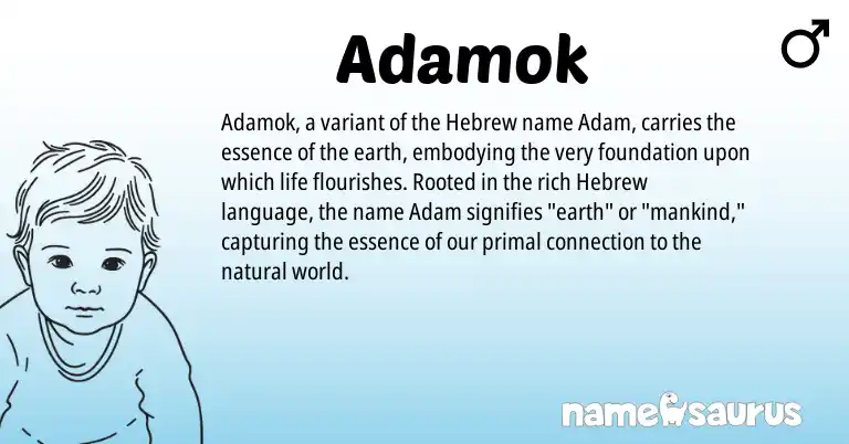 Infographic about Adamok name meaning, Adamok is a name from Hebrew origin(s).