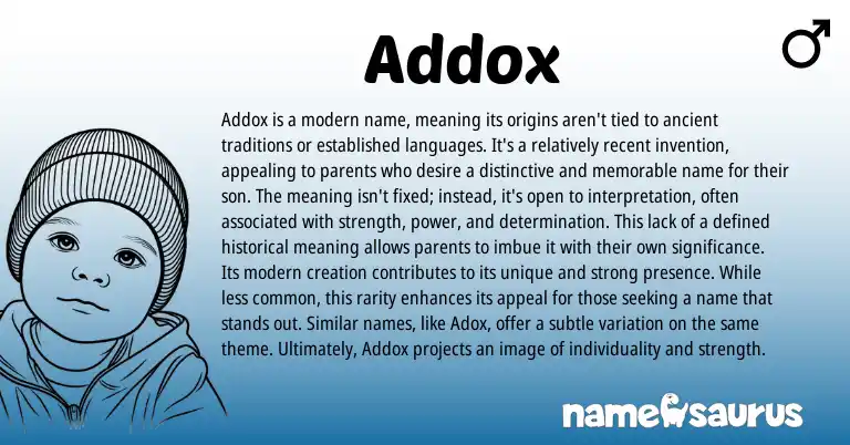 Infographic about Addox name meaning, Addox is a name from Other origin(s).