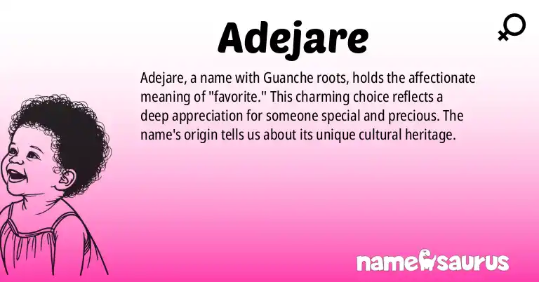 Infographic about Adejare name meaning, Adejare is a name from Guanche origin(s).