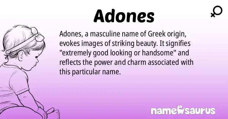Infographic about Adones name meaning, Adones is a name from Greek origin(s).