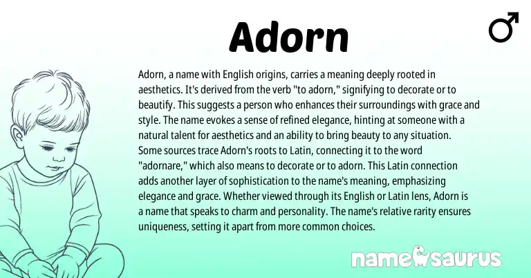 Infographic about Adorn name meaning, Adorn is a name from English origin(s).