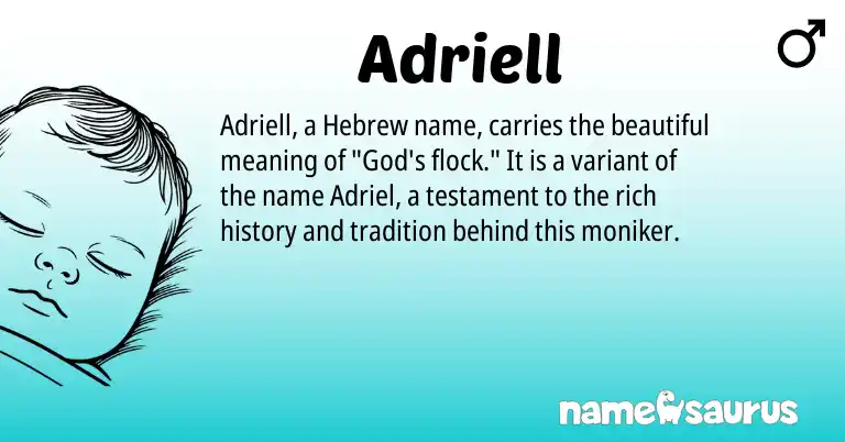 Infographic about Adriell name meaning, Adriell is a name from Hebrew origin(s).